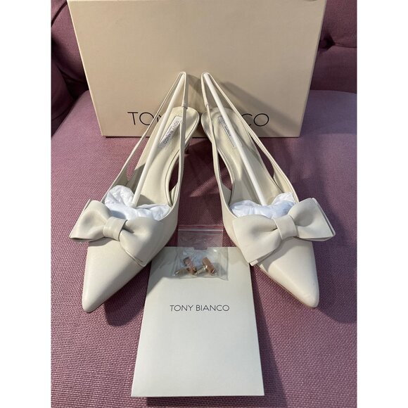 Tony Bianco Divine Low Heel in Dove 9 with Box Womens Kitten Slingbacks - Picture 5 of 15